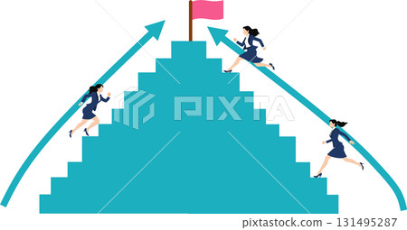 Illustration of a roadmap to achieving your goals 131495287