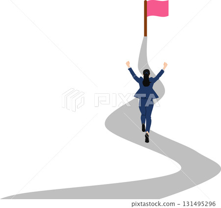 Illustration of a roadmap to achieving your goals 131495296