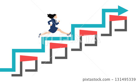 Illustration of a roadmap to achieving your goals 131495339