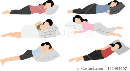 一個女人睡午覺的插圖 一個女人睡午覺的插圖 131495607