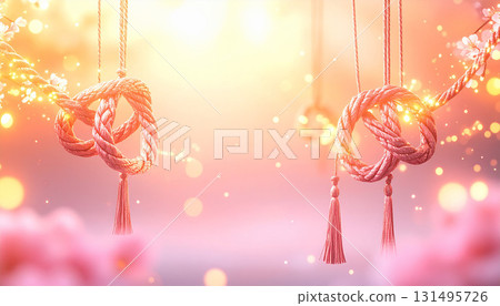 閃亮的結飾和春天的柔和光線 閃亮的結飾和春天的柔和光線 131495726