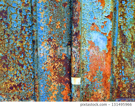 Heavy Metal Rust Texture in Blues and Orange Peeling Patana Heavy Metal Rust Texture in Blues and Orange Peeling Patana 131495966