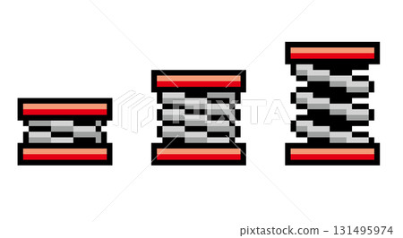 Game-style pixel art spring trampoline Game-style pixel art spring trampoline 131495974