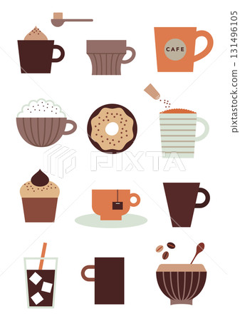 Stylish cafe icon set 131496105