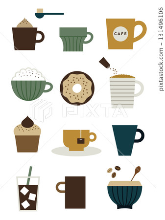 Cafe illustration icon set Cafe illustration icon set 131496106