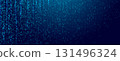 binary code rain background. Futuristic matrix style with data stream 131496324