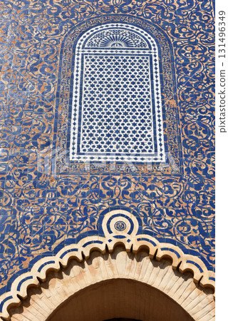 Entrance in old medina, Blue gate, Fez, Morocco 131496349