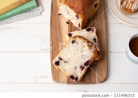 Delicious bread and coffee 131496353