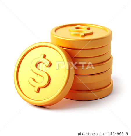 金幣的 3D 插圖 131496949