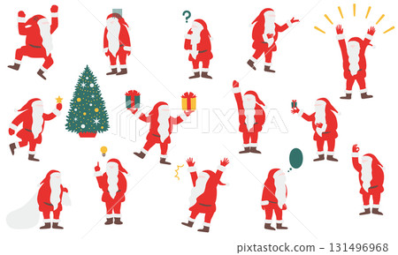 Illustration set of Santa Claus in various poses 131496968