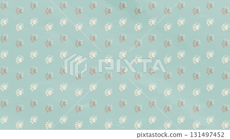 兩隻貓在淺色紋理背景上相遇並留下腳印的可愛背景插圖 131497452