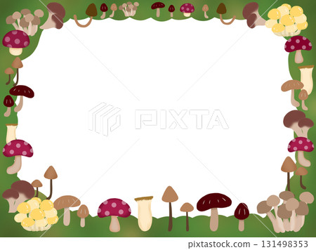Cute mushroom frame horizontal material 131498353