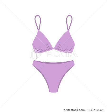 Women's Bikini Swimsuit Vector Icon. Summer Beachwear and Fashion Vector Illustration. Women's Bikini Swimsuit Vector Icon. Summer Beachwear and Fashion Vector Illustration. 131498379