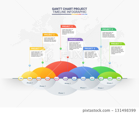 Gantt Chart Project Timeline Infographic Template for Business Planning Gantt Chart Project Timeline Infographic Template for Business Planning 131498399
