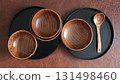 A composition of wooden bowls and plates  131498460
