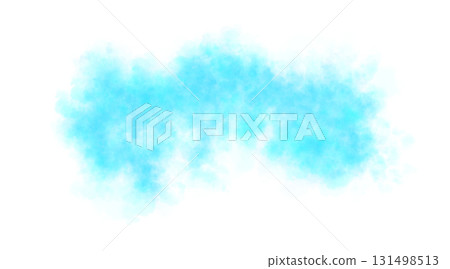 Bright light blue smoke cloud with airy texture isolated on transparent background resembling wave shape for abstract dreamy effect Bright light blue smoke cloud with airy texture isolated on transparent background resembling wave shape for abstract dreamy effect 131498513
