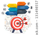 Business Strategy Target Infographic with Arrows 131498557