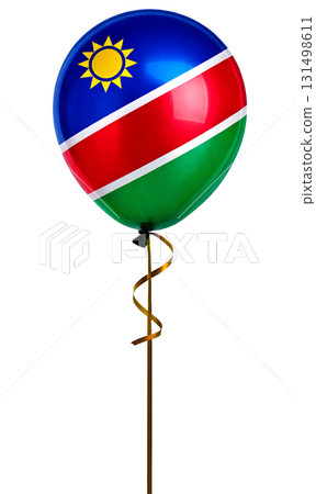 Balloons with the Namibian flag pattern. 131498611