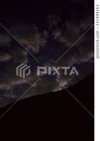 Clouds and a starry sky where the moon looks like it might come out Clouds and a starry sky where the moon looks like it might come out 131499163