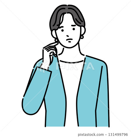 一位女商人滿臉憂慮地思考 一位女商人滿臉憂慮地思考 131499796