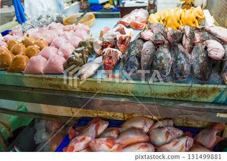 Fresh fish at asian street market 131499881