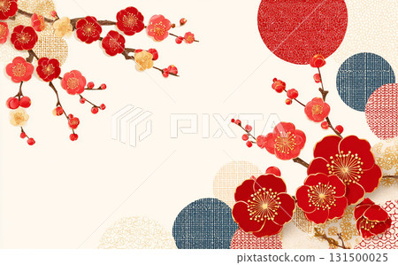 框架背景材料日本圖案新年材料 131500025