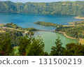 Lagoa das Sete Cidades is located on the island of S. Miguel, Azores and is characterized by the double coloration of its waters, in green and blue 131500219