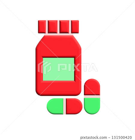 Medicine bottle icon design template 131500420
