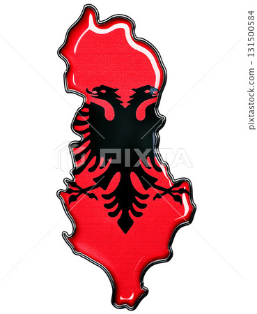 Albanian flag brooch in the shape of a map 131500584
