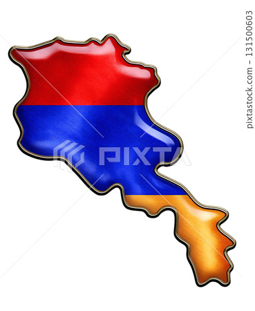 Armenian flag brooch in the shape of a map 131500603