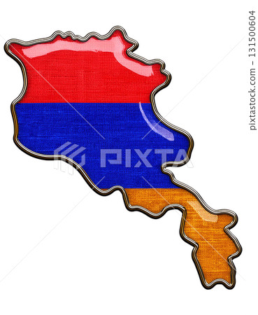Armenian flag brooch in the shape of a map 131500604