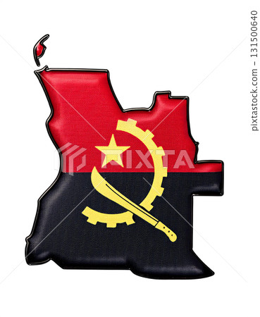 地圖形狀的安哥拉國旗胸針 131500640