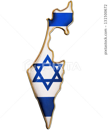 地圖形狀的以色列國旗胸針 131500672