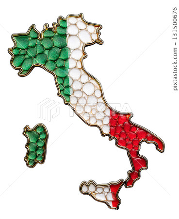 地圖形狀的義大利國旗胸針 131500676