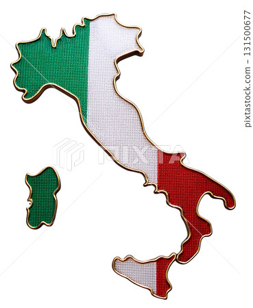 地圖形狀的義大利國旗胸針 131500677