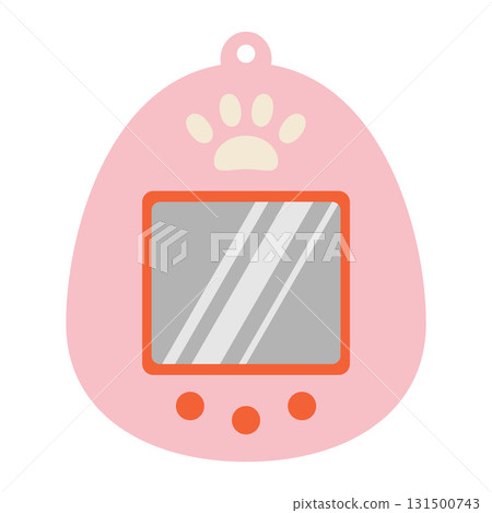 Cute cartoon Tamagotchi. Isolated white background. Flat style vector illustration Cute cartoon Tamagotchi. Isolated white background. Flat style vector illustration 131500743