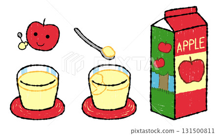 手繪粗體蘋果果凍/蘋果汁 131500811