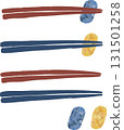 Illustration of chopsticks and chopstick rest 131501258