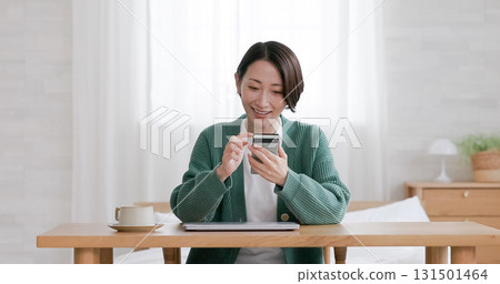 操作智能手機的中產婦女 131501464