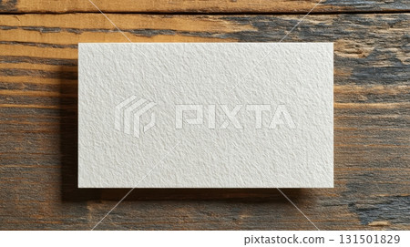 Square Textured Paper On Rustic Wooden Background. Blank Canvas For Creative Design Projects 131501829