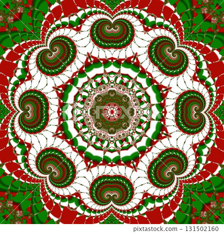 Christmas background with circle ornament. Green, red and white colors. You can use it for invitations, gift packaging, wrapping paper, holiday decor, postcards. Christmas background with circle ornament. Green, red and white colors. You can use it for invitations, gift packaging, wrapping paper, holiday decor, postcards. 131502160