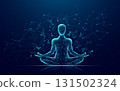 Yoga body woman health polygon 3d science vector abstract background. 131502324