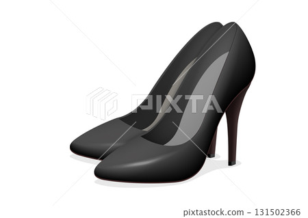 Black high heel shoes for women. Elegant fashion footwear on white background. Black high heel shoes for women. Elegant fashion footwear on white background. 131502366