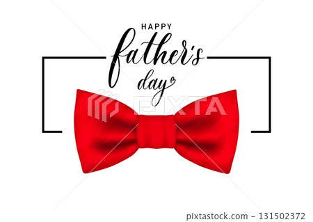 Bow tie greeting for Father's Day. Elegant vector card with clean white background. Bow tie greeting for Father's Day. Elegant vector card with clean white background. 131502372