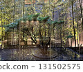 Beautiful wooden decorations and fantastic lighting effects 131502575