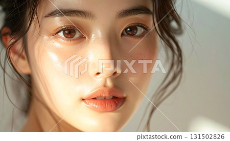Beautiful portrait of a young woman with clear, fair skin Beautiful portrait of a young woman with clear, fair skin 131502826