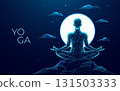 Yoga body human health polygon 3d science vector.  131503333
