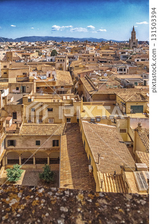 Panoramic View from Cathedral of Palma, Spain 131503394