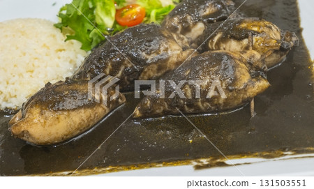 Squid in their Ink with Race and Salad, Spain Squid in their Ink with Race and Salad, Spain 131503551
