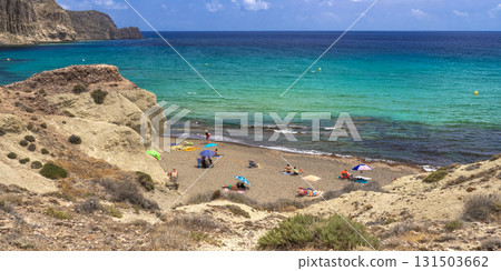 Beach of La Isleta del Moro, Cabo de Gata-Nijar Natural Park, Spain Beach of La Isleta del Moro, Cabo de Gata-Nijar Natural Park, Spain 131503662